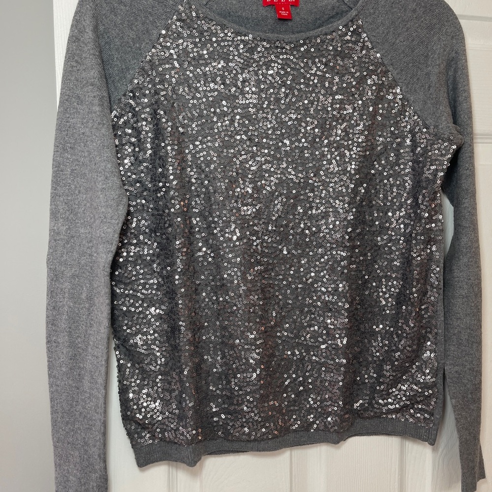 Elle Gray Sequin Embellished Top